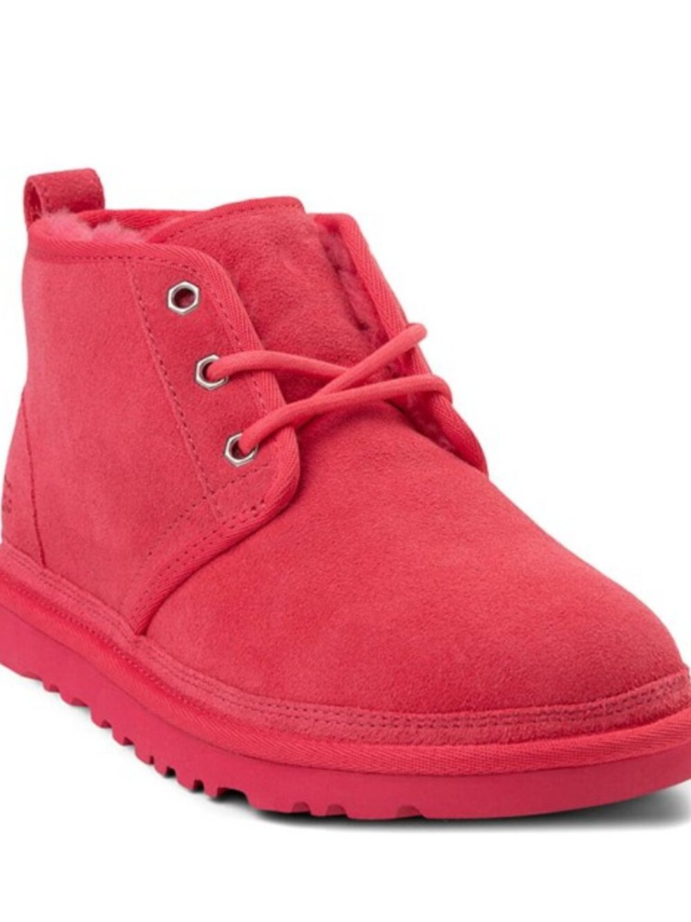 UGG Neumel Chukka Boots Suede Lace Up Ankle Booties Pink Glow Size 7 NEW